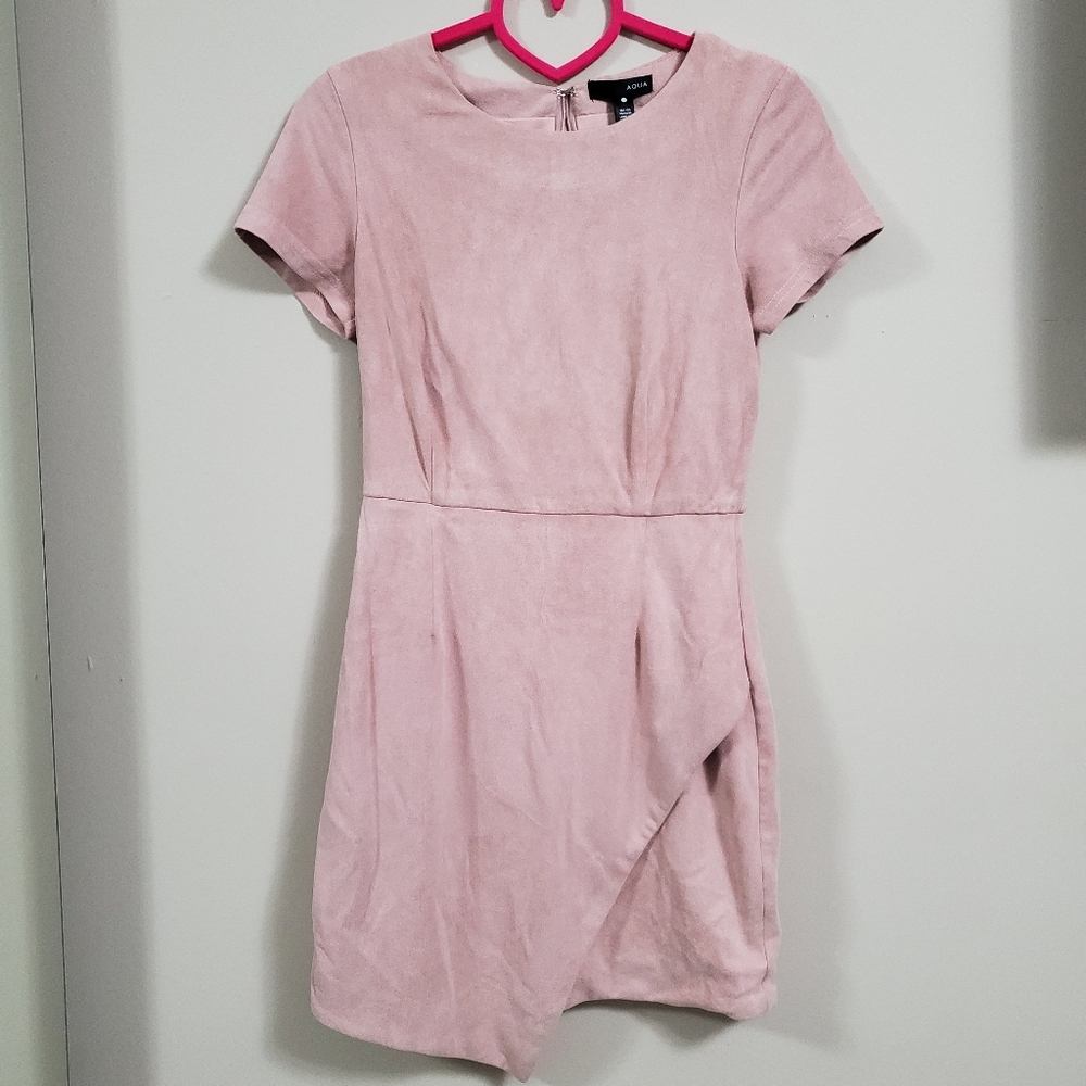 AQUA Faux Suede Dress